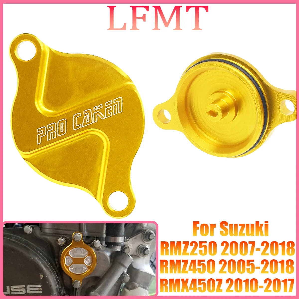 

Motorcycle CNC Engine Oil Filter Cover Cap For Suzuki RMZ250 RMZ450 RM Z250 Z450 RMX450Z RMX 450Z 2005-2018 Dirt Pit Bike parts