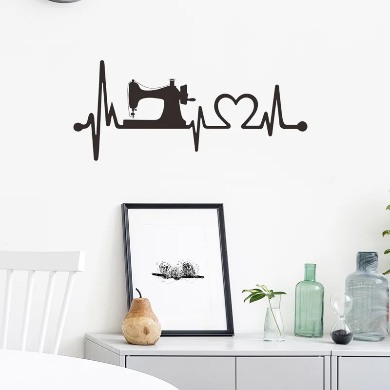 Creative Sewing Machine Wall Sticker Bedroom Living Room Decoration Wallpaper For Home Decor Mural Personalized Pattern Stickers