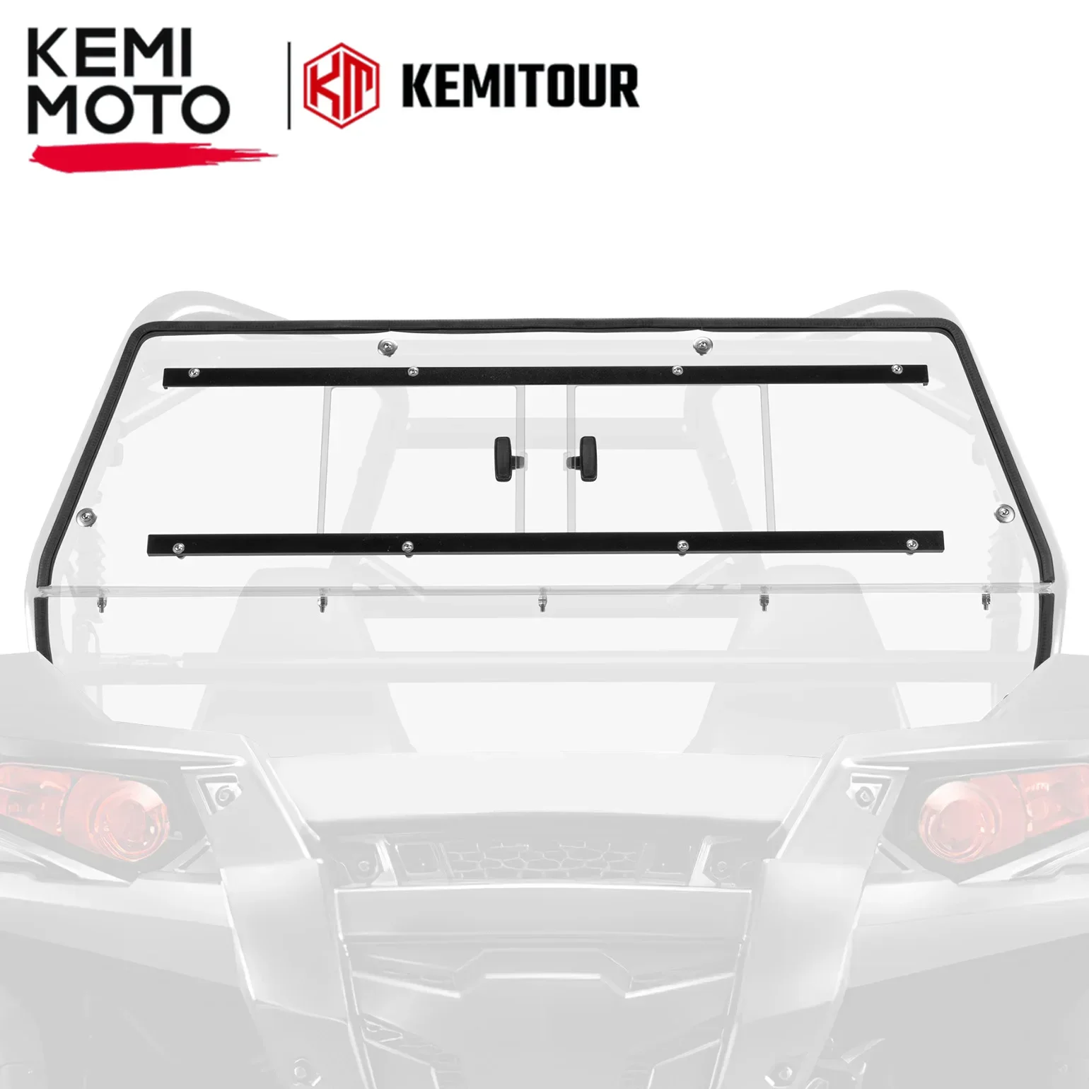 KEMIMOTO Full PC Rear Windshield with Sliding Window Compatible With Polaris RZR 570/ RZR Trail 570/ RZR 800/ RZR S 800/ RZR 900