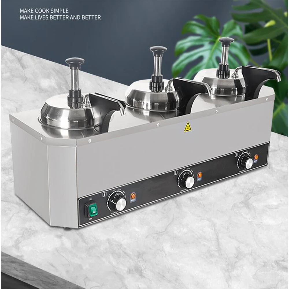 مضخة توزيع تسخين تجارية سعة 6 لتر من الفولاذ المقاوم للصدأ لتدفئة الجبن والشوكولاتة الكهربائية مع مضخة