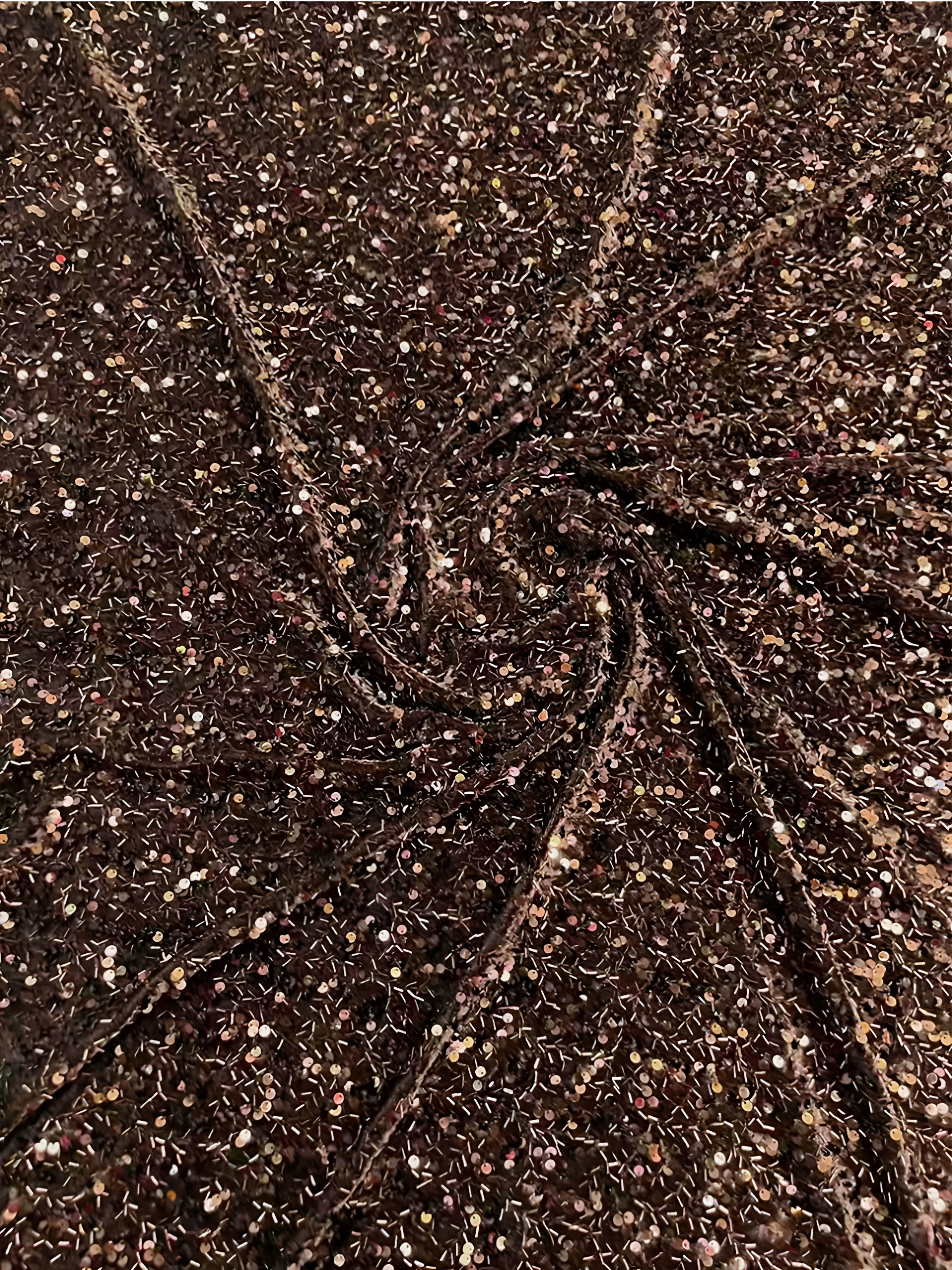 1yard Encrypted bead tube sequin embroidered velvet fabric Evening gown,Wedding dress Clothing fabric for sewing