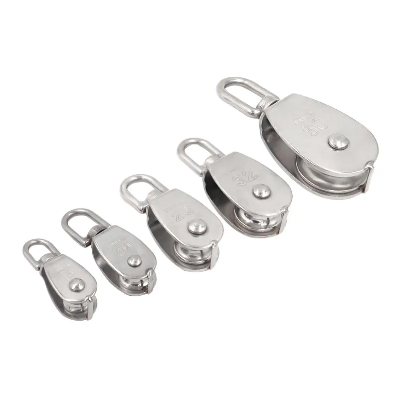 Stainless Steel M20 Pulley Steel Wire Pulley Single Wheel Swivel Lifting Rope Pulley Block For Wire Rope Durable Gravity Skating
