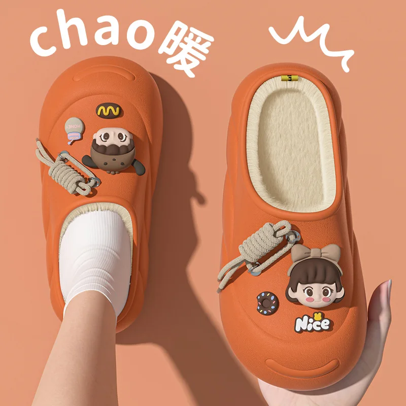 Cute Girl Eva Warm Winter Women Slippers 2024 Home Cotton Shoes Sweet Women's Slippers For Home
