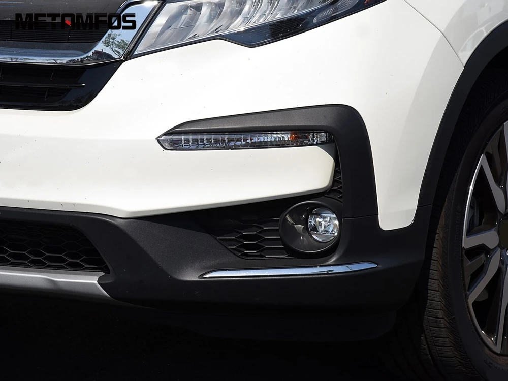 

Для Honda Pilot SUV 2019-2022: Хромированные накладки на передний бампер, накладки на задние противотуманные фары (реснички), автомобильные аксессуары