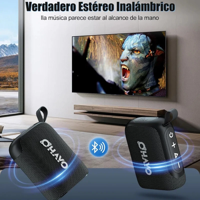 Водонепроницаемый IPX7 беспроводной высококачественный Bluetooth 5,3 360-градусный объемный звук HI-FI мини-динамик с RGB-подсветкой уличный динамик