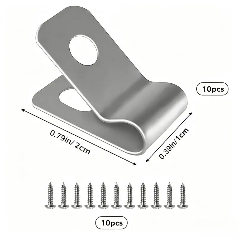 10Pcs For Fence Fastening Aluminum Fence Clamps R-Shaped Metal Livestock Fence Clips Garden Farm Fence Attachment Clamps