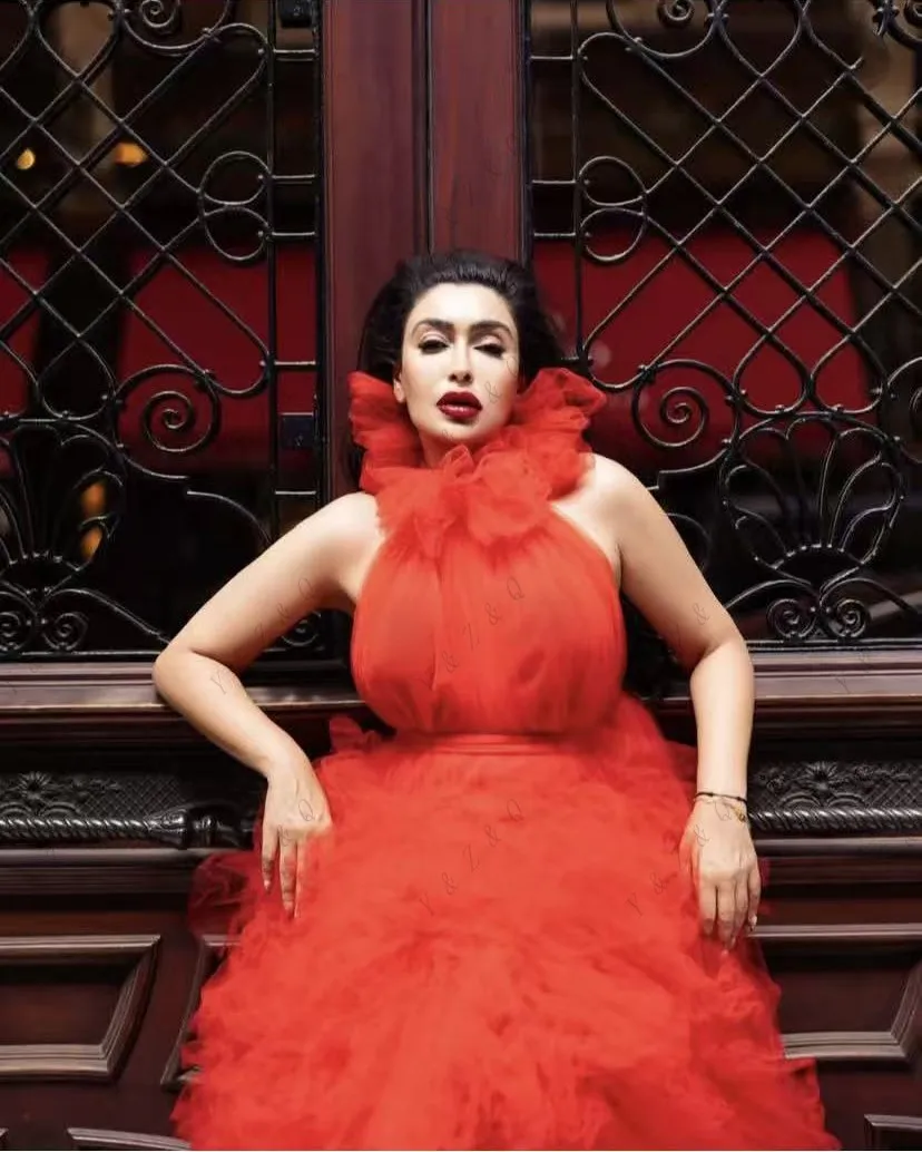 Elegante longo vestidos de baile sem costas longo exuberante vestidos femininos para sessões de fotos vestidos formais de noite inchado em camadas babados