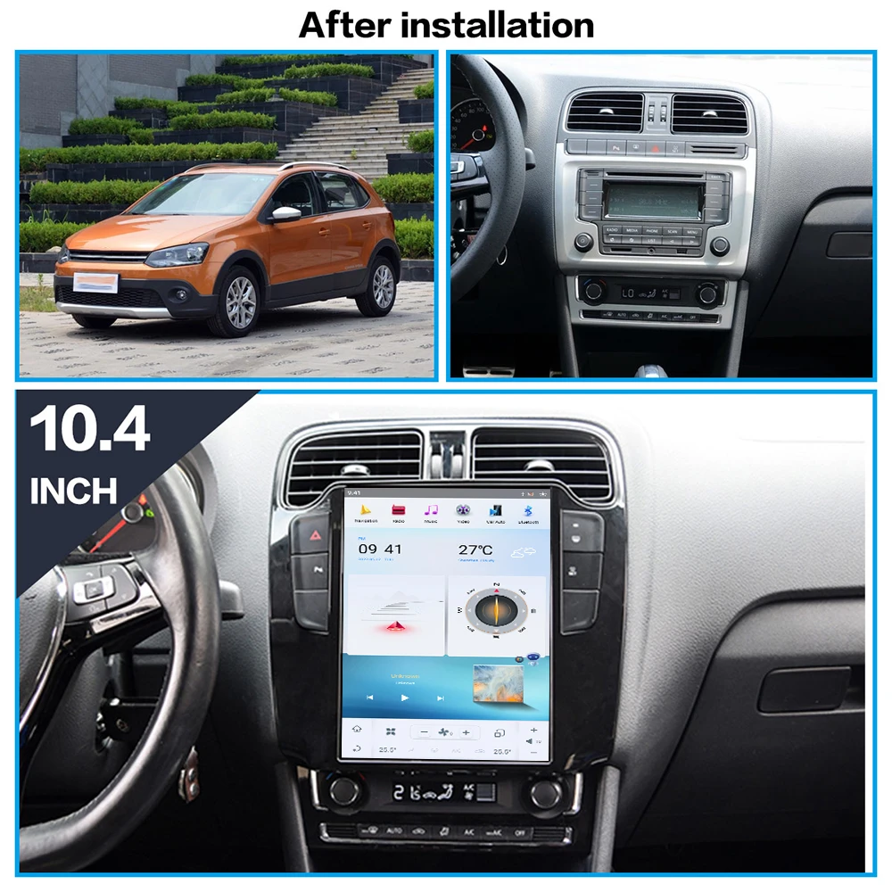 10.4'' Qualcomm 8 core For VW Polo 2014 Car Radio Multimedia Player Android 11 Auto GPS Navigation Wireless Carplay Head Unit