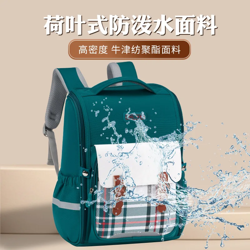 Back to School Stylish Plaid Backpack for Kids,Large-Capacity Backpack with Easy-Organize Design for Elementary Students