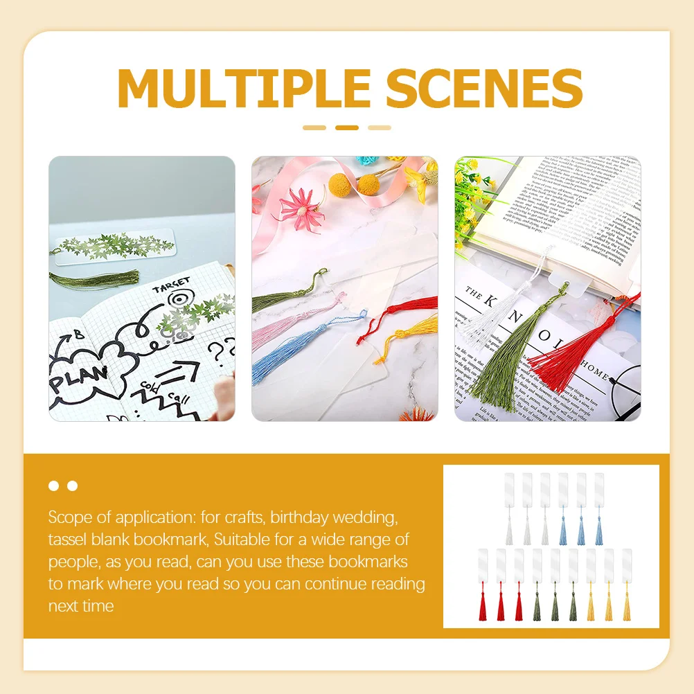 

15pcs Sublimation Heat Transfer Bookmark Acrylic Bookmark Craft Acrylic Blanks Heat Transfer Art Accessories Student Gifts