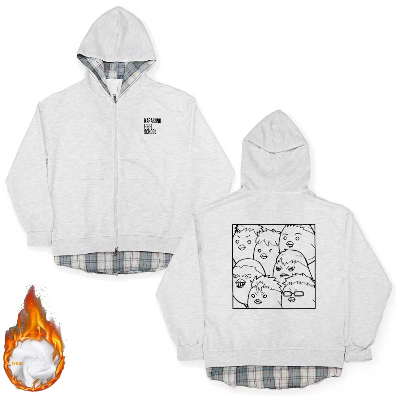 

Dn Boys Volleyball Hoodie Jaet Fake Two-Piece Autumn Winter Polyester Fiber Long Sve Zipper Closure Cartoon Sle