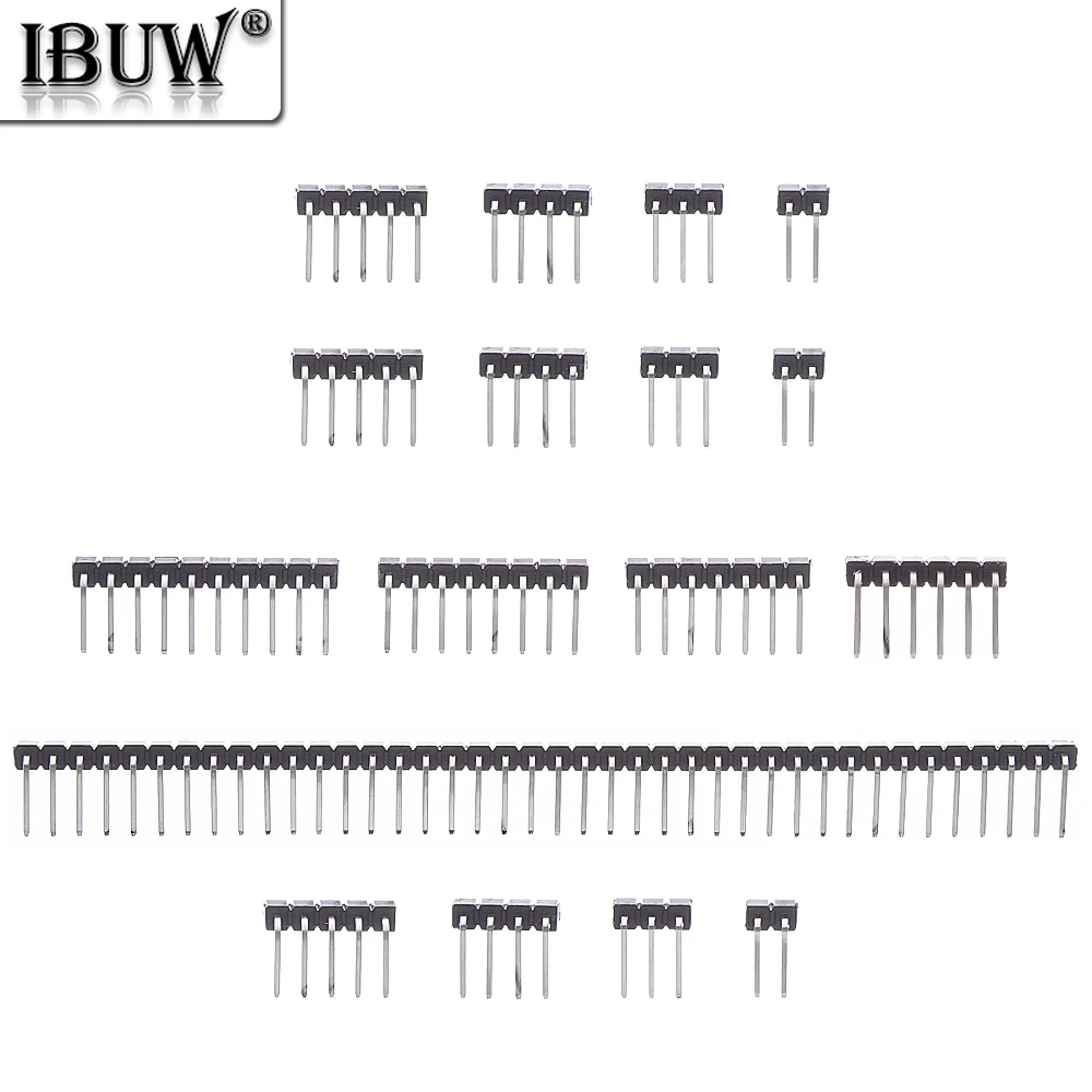 10PCS 3p/4p/6p/8p/20p 40 PIN Single Row Right Angle MALE PIN HEADER 2.54MM PITCH Strip Connector Socket 1X/2/3/4/5/6/8/10/40p