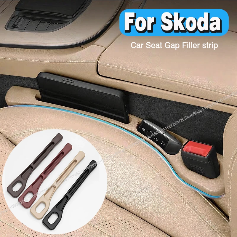 

For Skoda Car Seat Gap Plug Strip Side Seam Car Gap Filler Leak Proof Seat Gap Storage Organizer Interior Decoration
