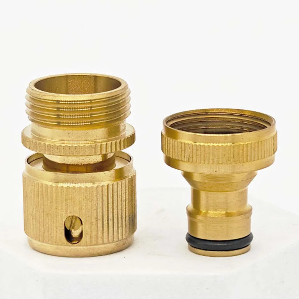 

Адаптер для шланга 3/4 дюйма, медный быстроразъемный соединитель для шланга, долговечный, универсальный, выдерживает давление 200 фунтов на кв. дюйм, для сада и дома