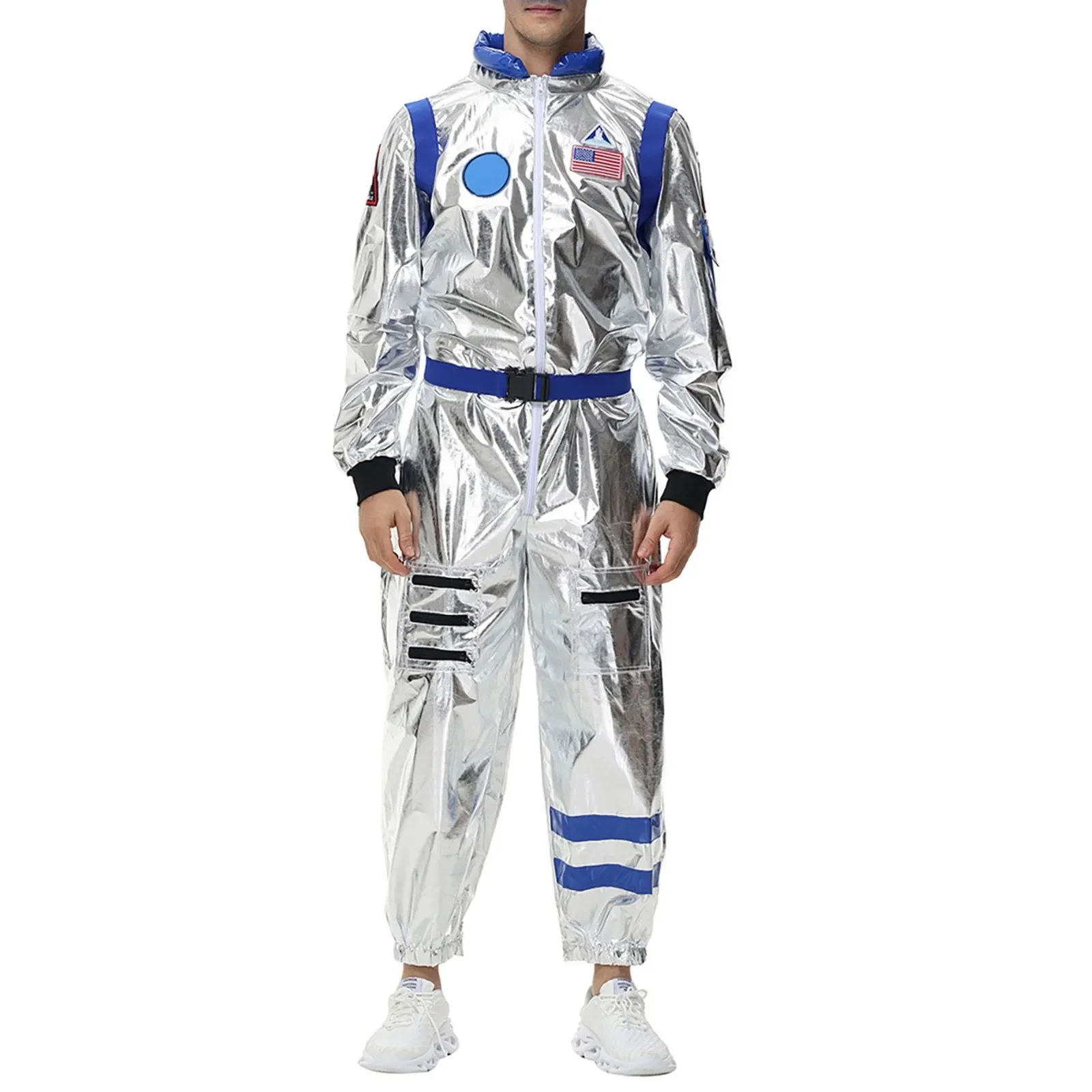 Halloween dorosły mężczyzna astronauta kostium srebrny kosmonauta mężczyźni kobiety skafander kosmiczny Halloween występ kostium imprezowy element ubioru