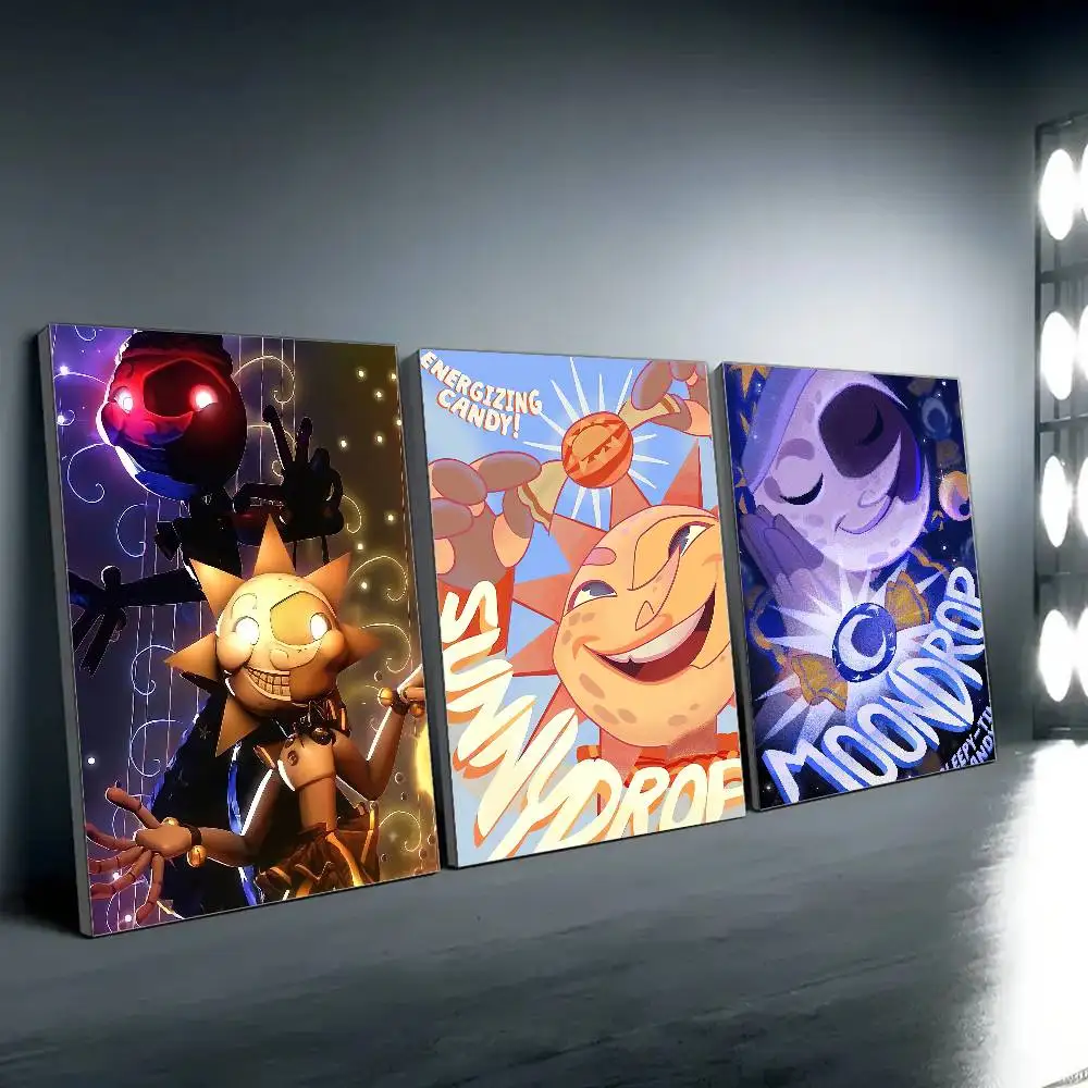 Sundrop And Moondrop Fnaf Poster Prints Wall Sticker Bedroom Living Office Home Room Decoration Painting Self Adhesive S