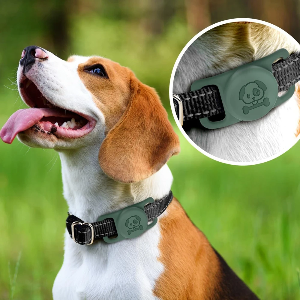 

For AirTag Silicone Hidden Loop Protective Holder Anti-lost Tracker Cover Waterproof for Air Tag Dog Pets Collar Case Accessory