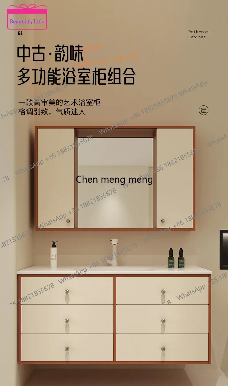 YL Vintage Bathroom Cabinet Wash Basin Cabinet Combination Ceramic Integrated Basin Bathroom Washstand Color Matching Combinat