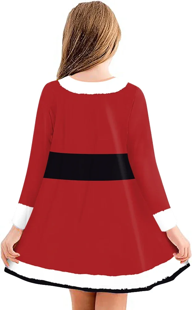 Christmas Costumes Matching Clothes Santa Dress Cosplay Snowman Printed Dresses Christmas Women Girl Fancy Dress