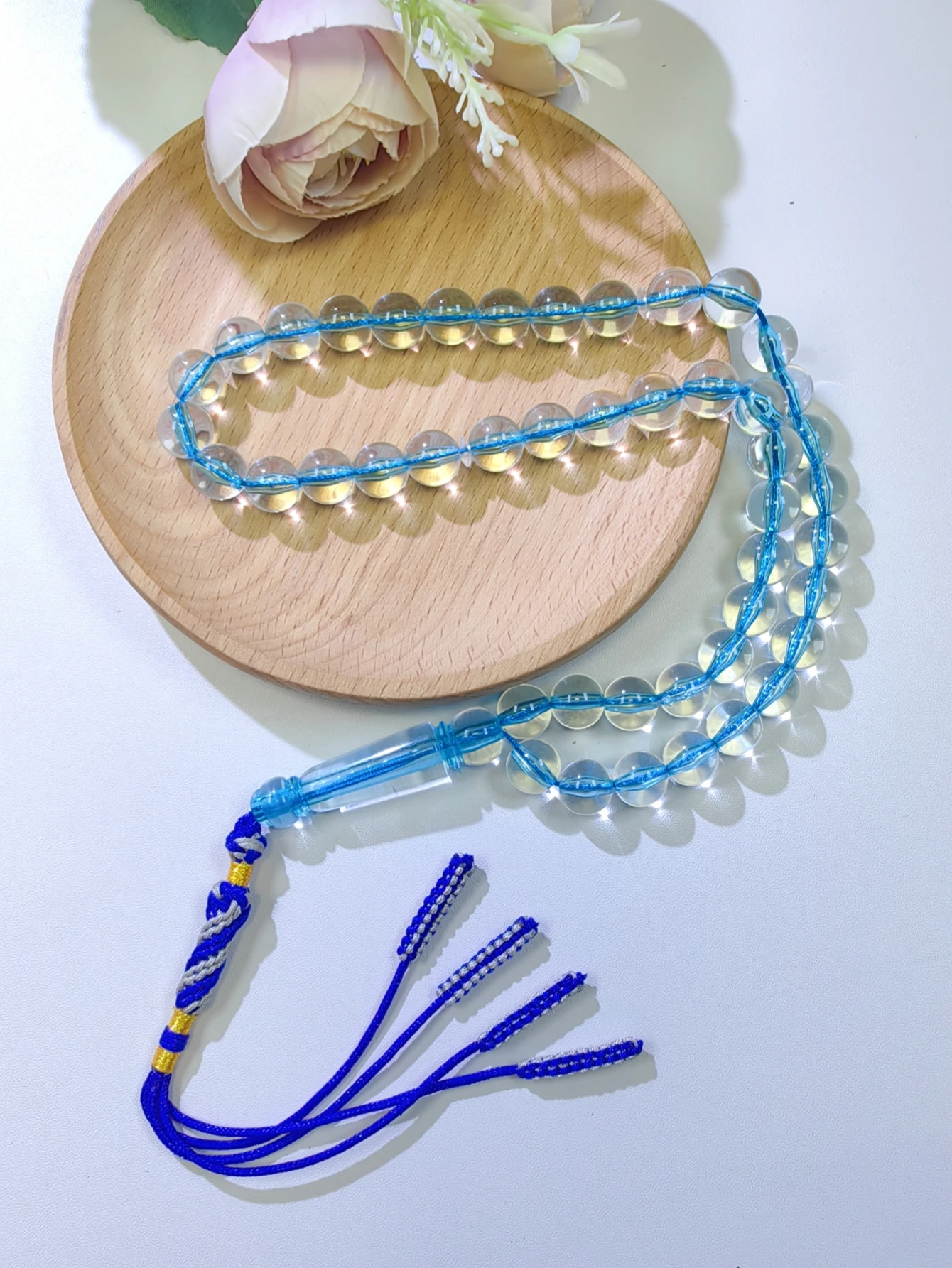 1pc Orange Purple Blue 3 Colors Optional 45 Beads 10mm Handmade Tassel Tasbih, Arabian Style Unisex Resin Prayer Beads, High Qua view 3
