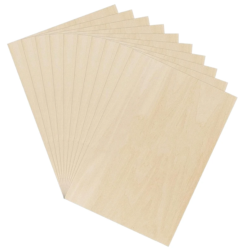 

10 X Plywood Panels , A3 Wooden Panel, Fretsaw Wood For DIY Woodworking, Laser Processing, Model Making