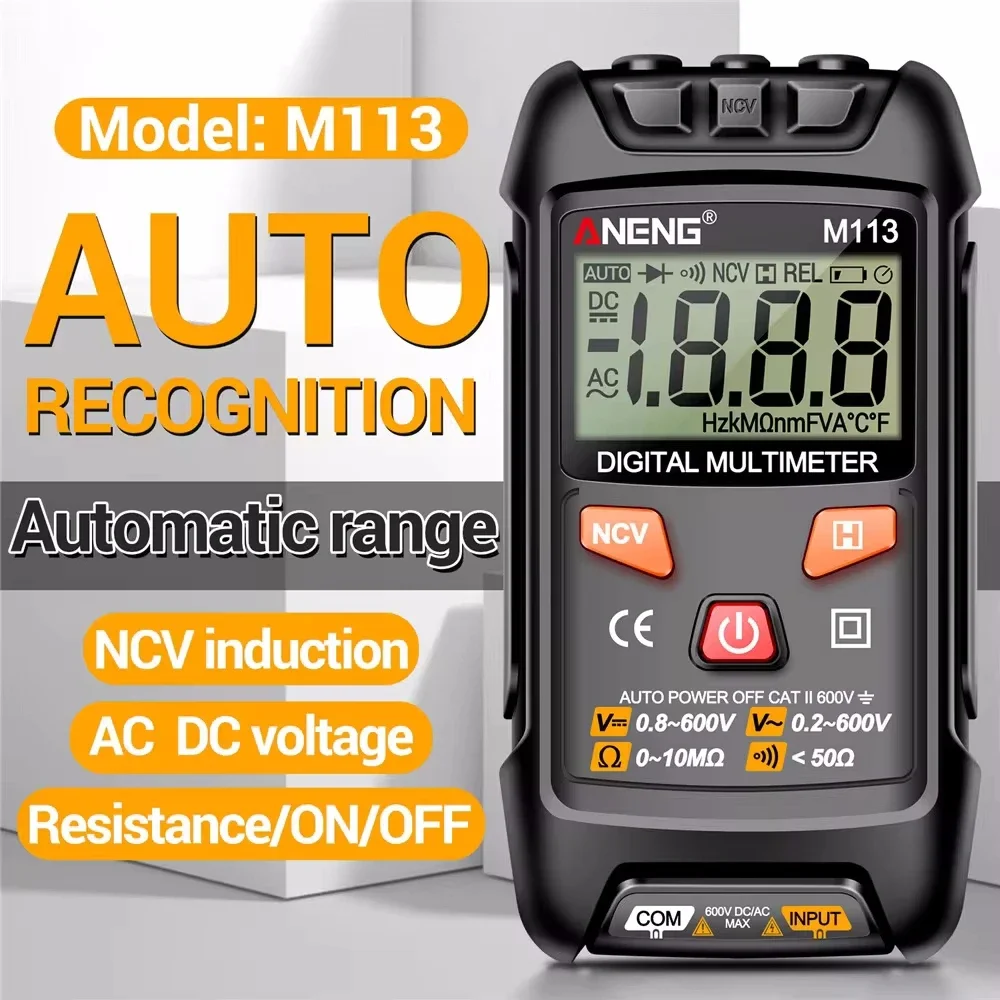 ANENG M113 1999 Counts Mini Multimeter Digital Inteligent AC/DC Voltage Meter Ohm NCV Electricity Tools Measuring Instruments