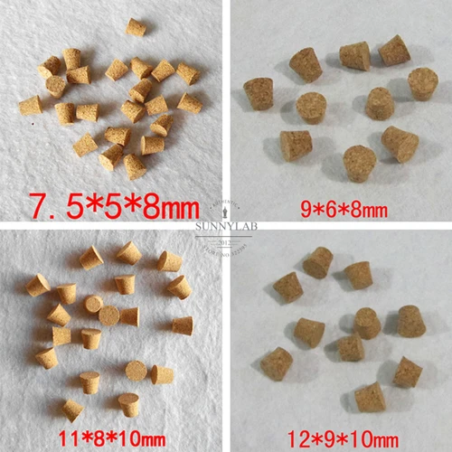Imagen 2 del producto 100 Uds diámetro superior 7,5mm a 30mm corcho de madera tapón de tubo de ensayo de laboratorio tetera botella de pudín tapa de corcho tubo de bureta tapón de madera