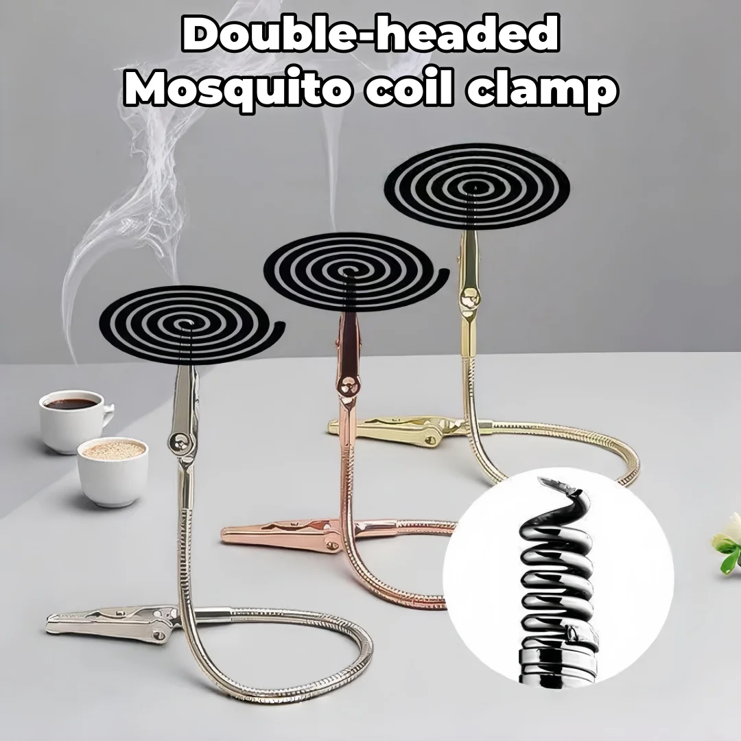 5-Piece Set of Heavy-Duty Multifunctional Alligator Clip Holders—Flexible Design Suitable for Various Scenarios, Made with Durable Metal Construction, High-Quality Materials, Metal Clamps, Double-Ended Mosquito Coil Clips, Metal Business Card Holders, Universal Alligator Clips, Incense Stick Clips, Incense Holder Clips, Incense Clip Holders with Extended Flexible Tubes
