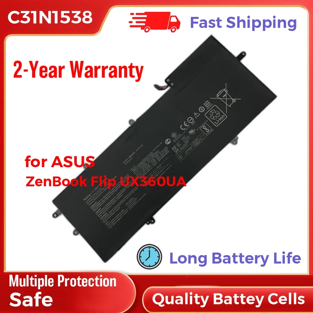 Li-Polymer C31N1538 Battery Replacement for Asus ZenBook Flip UX360UA Laptop Computers Long Battery Life 11.55V 57Wh