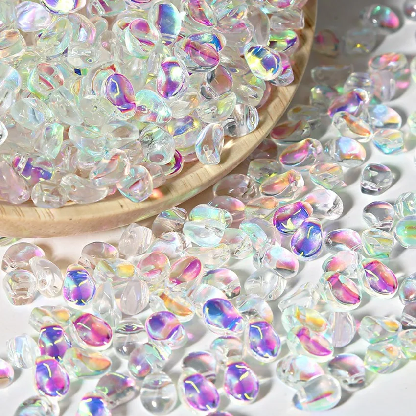 50pcs 8x6mm Magatama Shape Crystal Glass Top Drilled Pendants Loose Beads Lot For Earring Jewelry Making DIY Crafts Findings