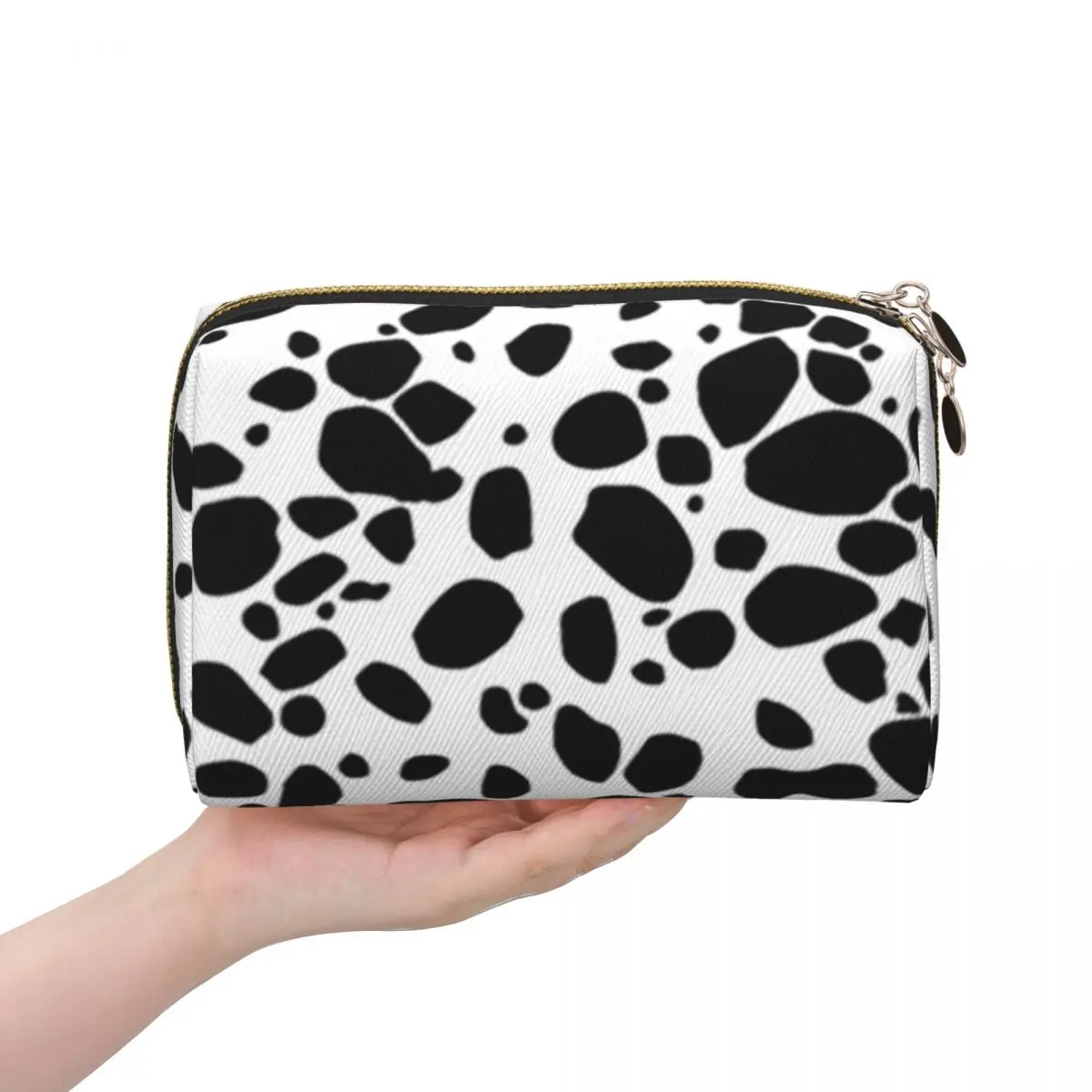

Dalmatian Dog Texture Women Cosmetic Bag Travel Makeup Organizer Pouch Toiletry Storage Dopp Kit Box