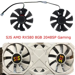 Ventilateur de cartes vidéo pour SJS AMD jas580 RX 580, refroidisseur GPU remboursable, 8 Go 2048SP Gaming White Edition, rougele refroidissement de la carte, FL801512, ensemble de 2 pièces