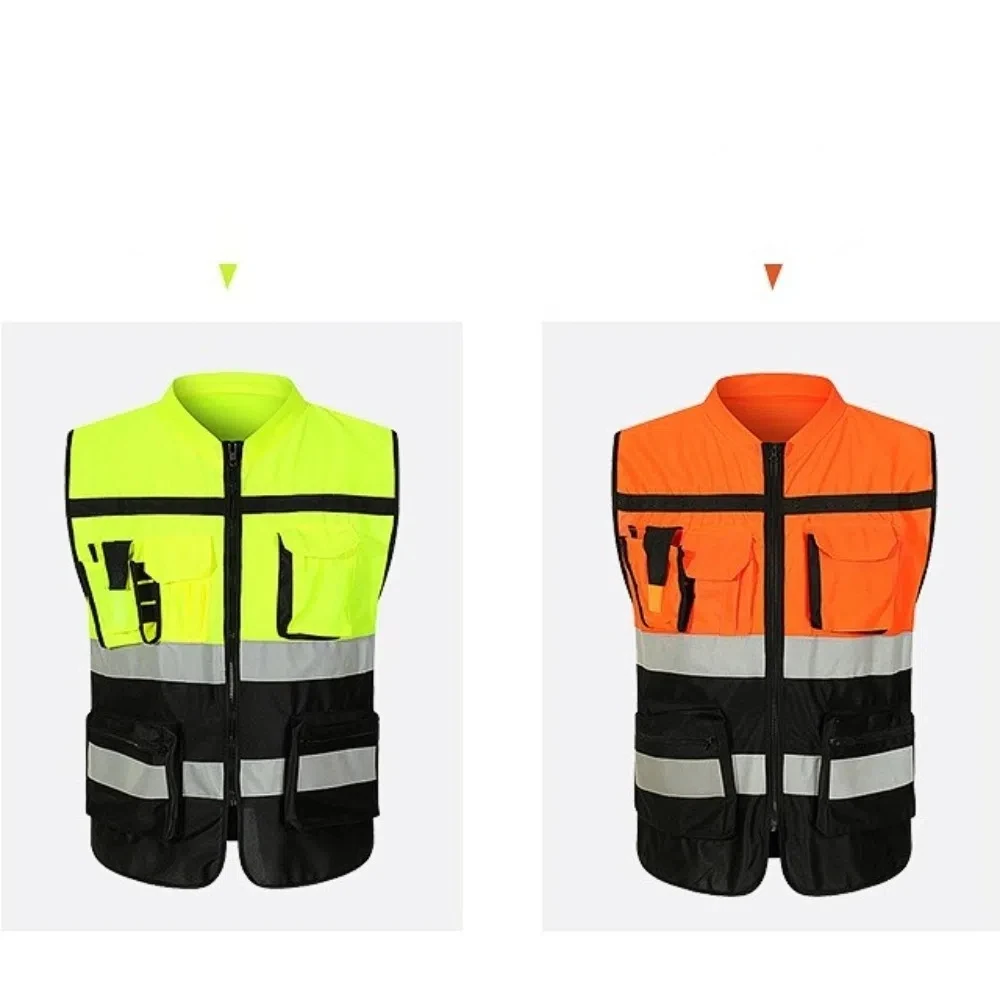 High Visibility Reflective Vest with Pocket One Size Construction Clothes Warning Security Outdoor Safety Clothing Sports