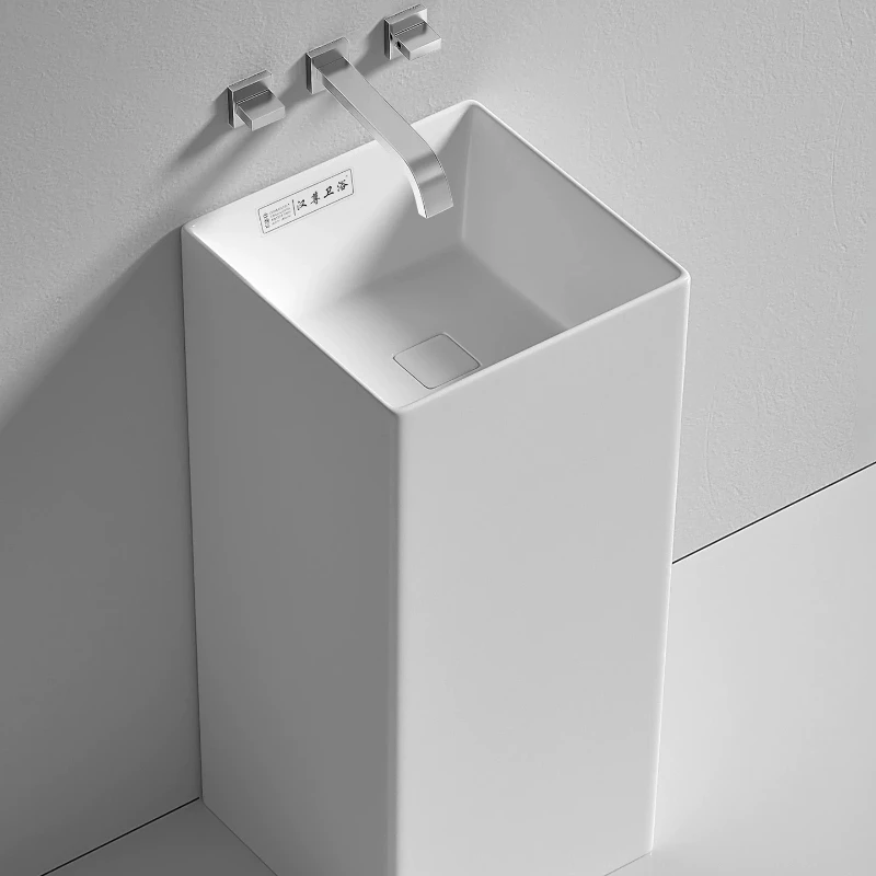 CX ceramic column basin without faucet hole Integrated floor-to-ceiling bathroom wash basin