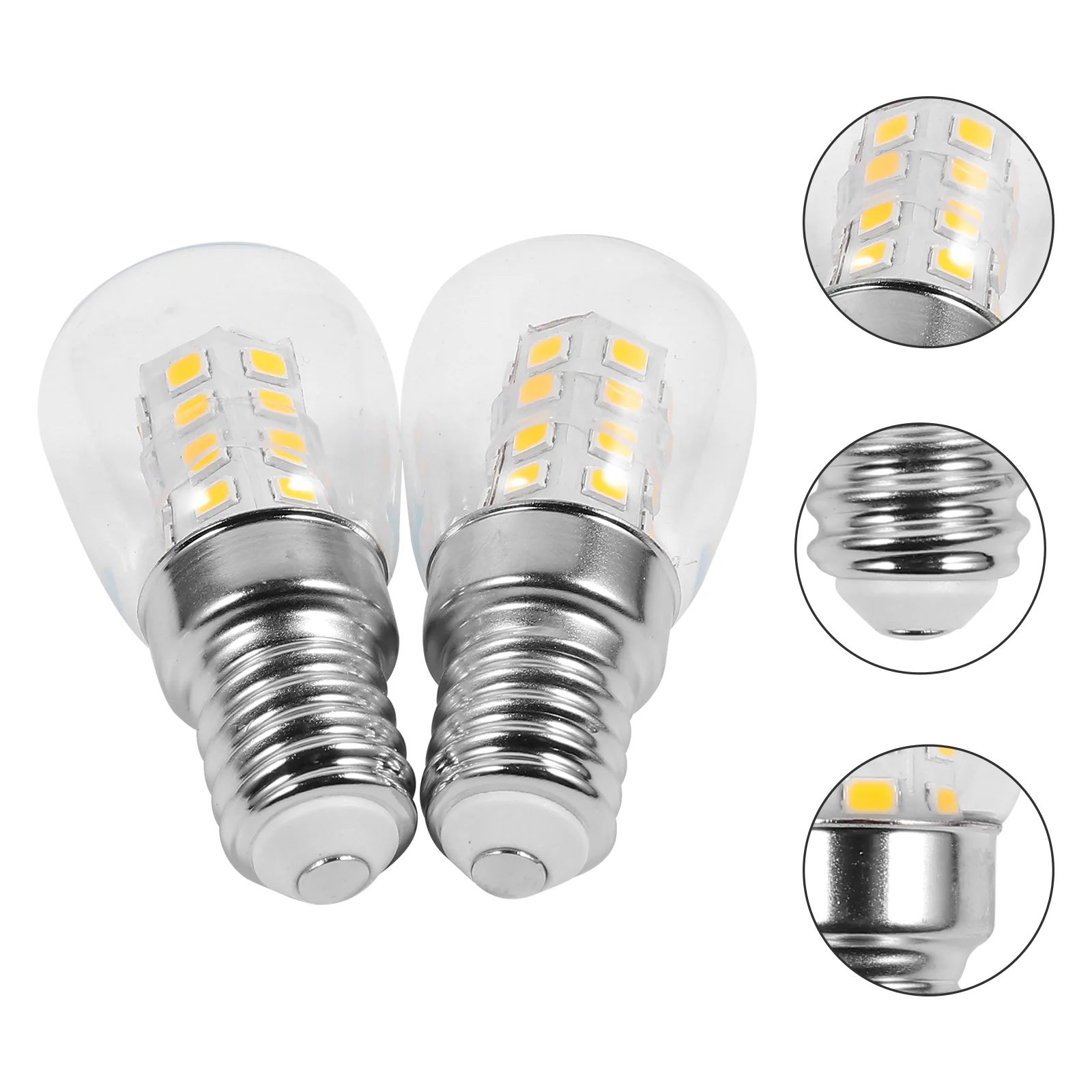 

2 PCS Refrigerator Light Bulb Lamp for Fridge Ceiling Fan Bulbs Sewing Machine Dimmable E14 Base