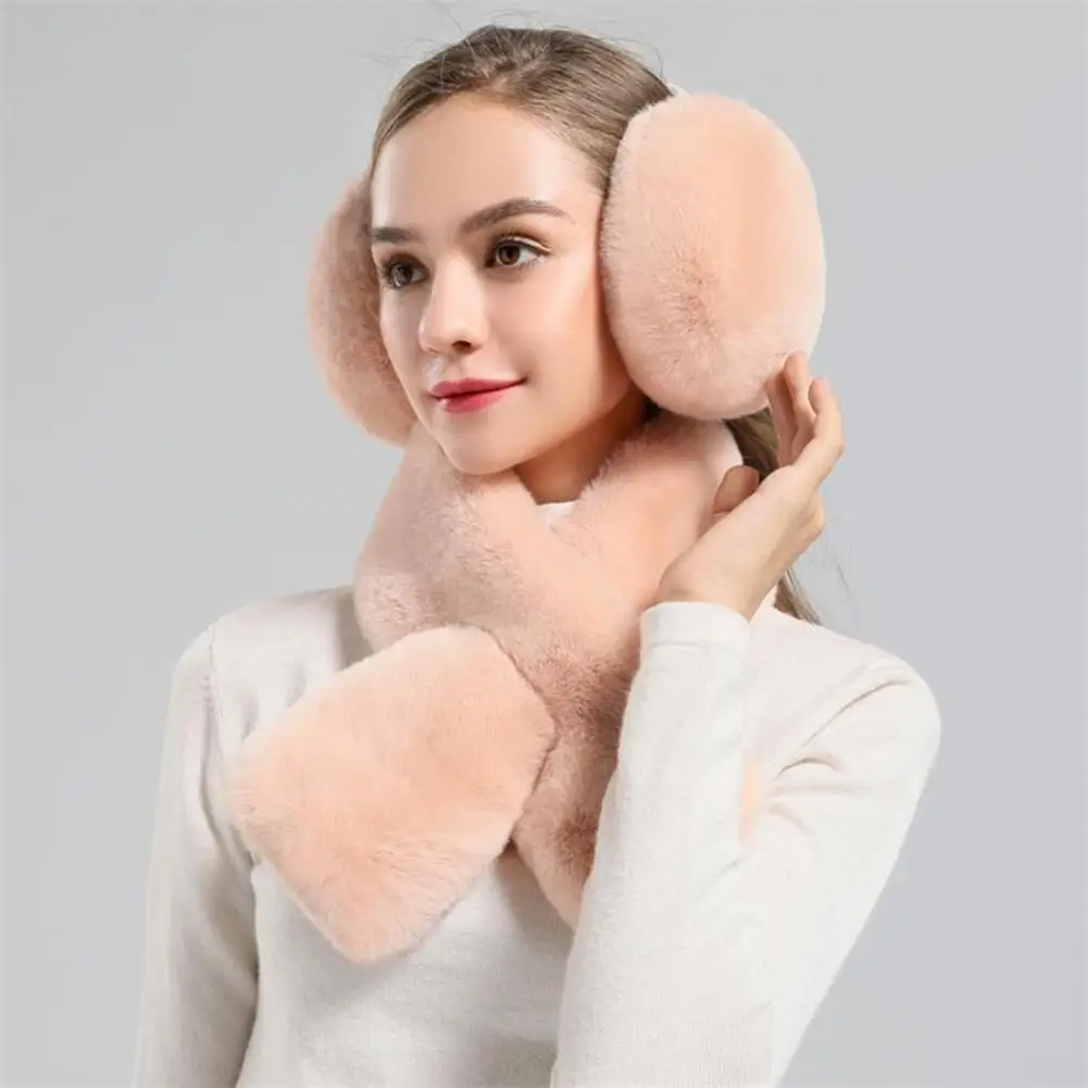 Men Earmuffs Ultra-thick Windproof Women\'s Plush Earmuffs with Scarf Winter Warm Outdoor Ear Warmer for Cold Weather Winter Warm