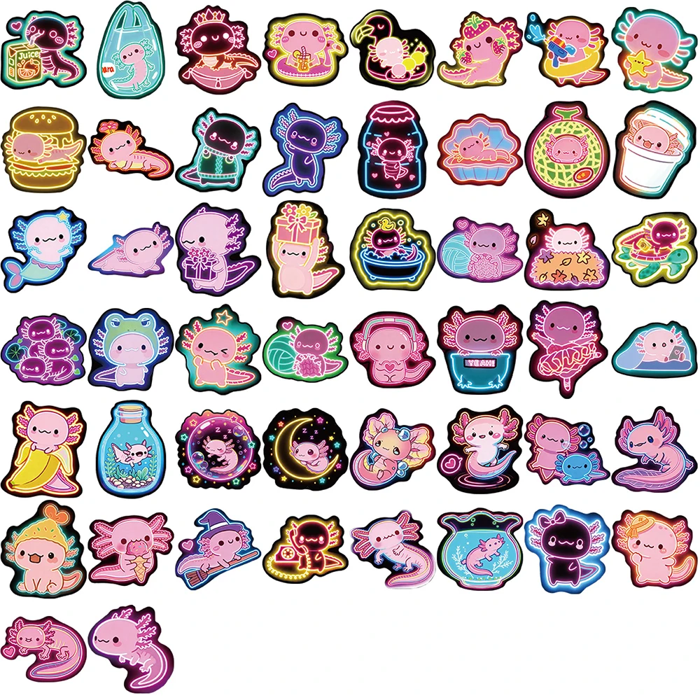 Picture 6: 10/30/50/100pcs Funny Cartoon Animal Axolotl Graffiti Waterproof Stickers Laptop Scrapbook Phone Diary Decoration Sticker Decals