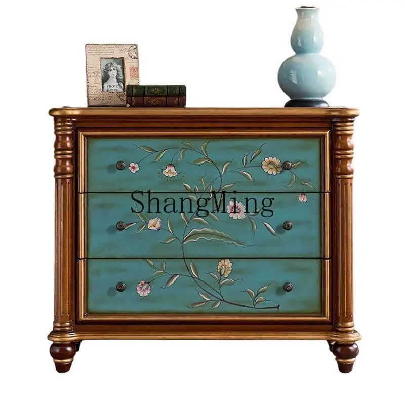 FG three four six bucket cabinet, entrance cabinet, solid wood storage, large drawer, low cabinet