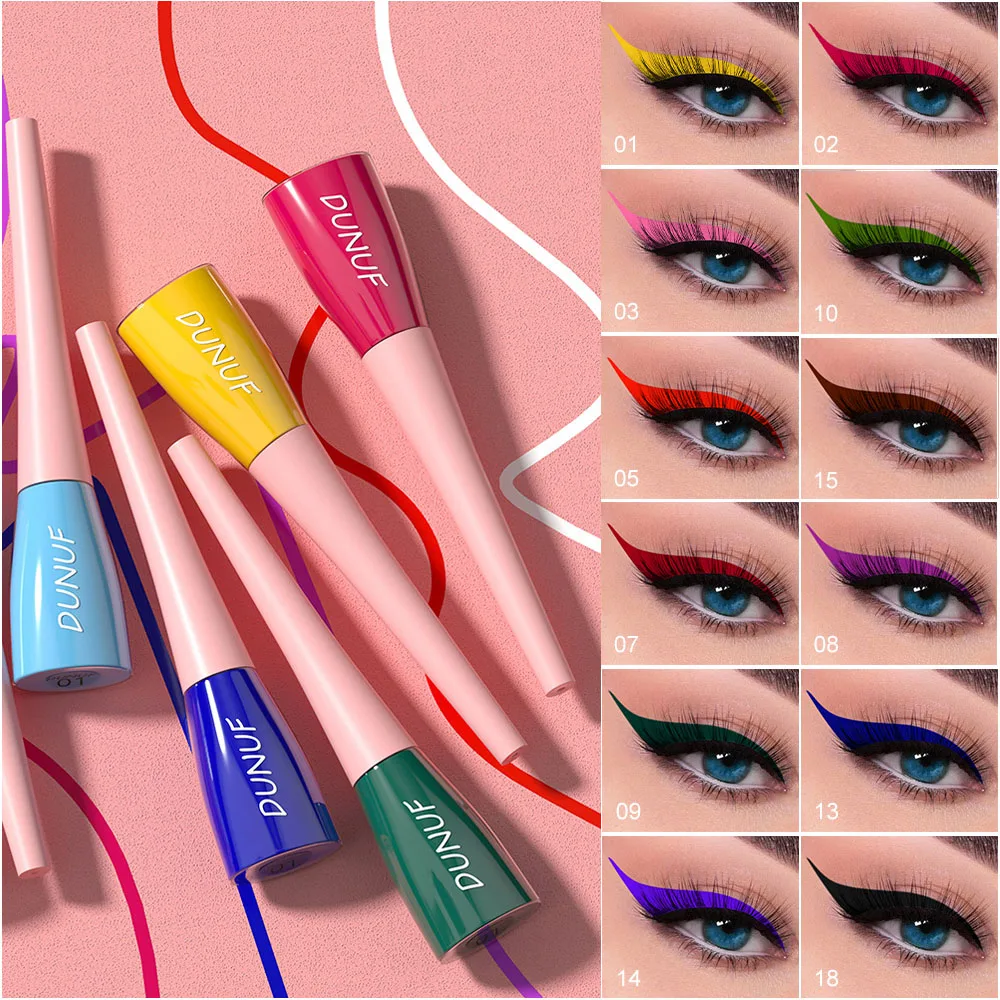 7ML Colourful Liquid Eyeliner Waterproof Lasting Matte Eyeliner Quick Drying Eyes Makeup Tools Black Pink Eyeliner beauty Cosmet