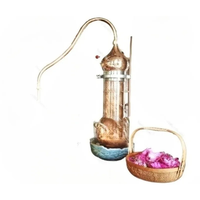 2L pure flower essential oil distiller Copper distiller handmade  brandy wine steaming machine copper alembic distillation set