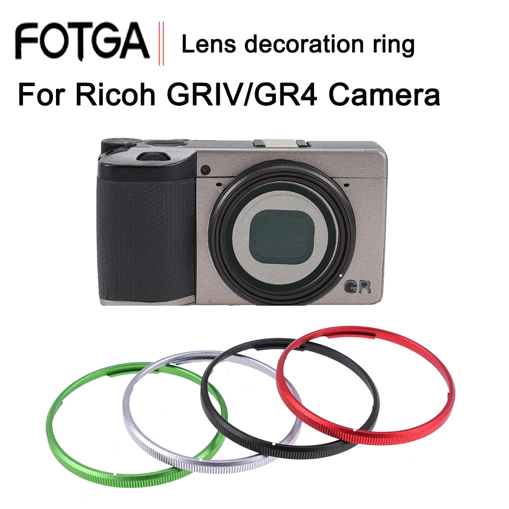 

Кольцо для объектива FOTGA, алюминиевое кольцо для объектива Ricoh GRIV GR4, заменяет декоративное кольцо для объектива, зеленый, красный, черный, серебристый цвет