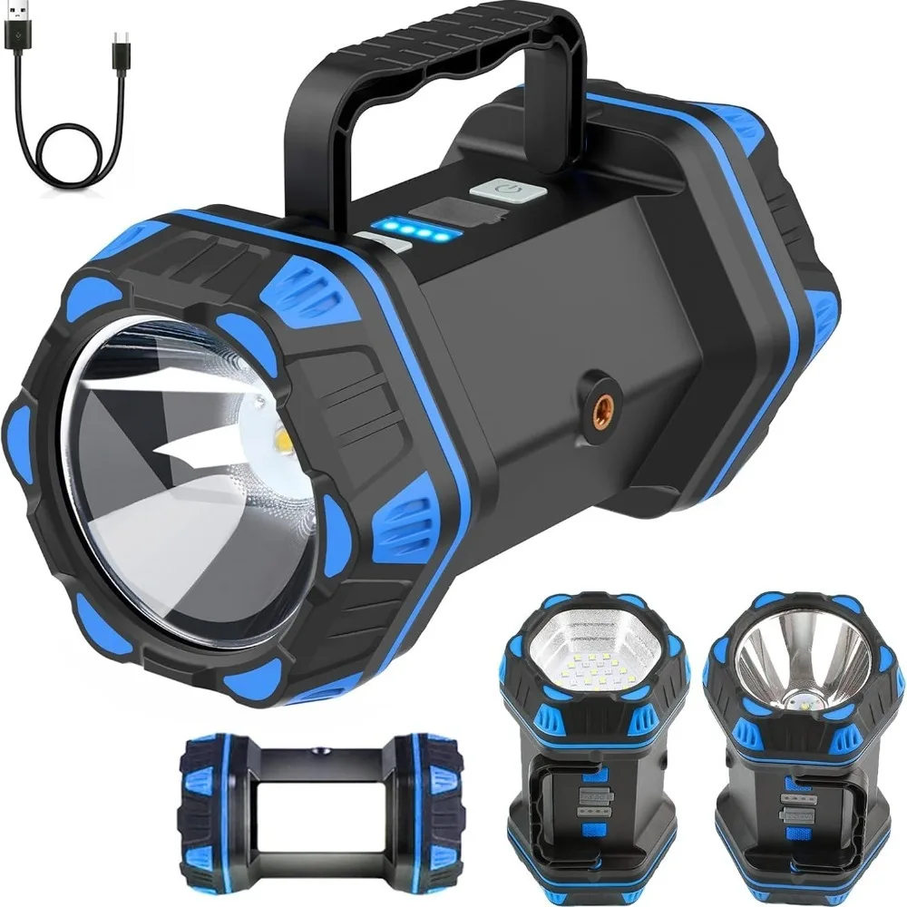 Multifunctional Emergency Flashlight USB Rechargeable LED Torch Portable Work Light for Outdoor Camping Daily Rescue Use