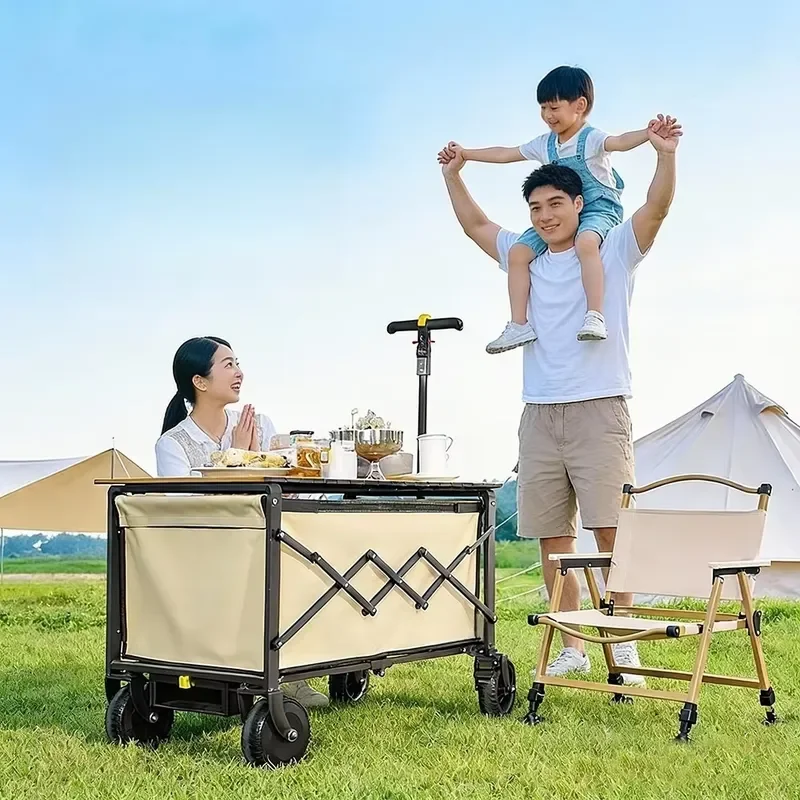 Collapsible Camping Cart Portable Picnic Outdoor Camping Cart Folding Cart Outdoor Camping Trolley