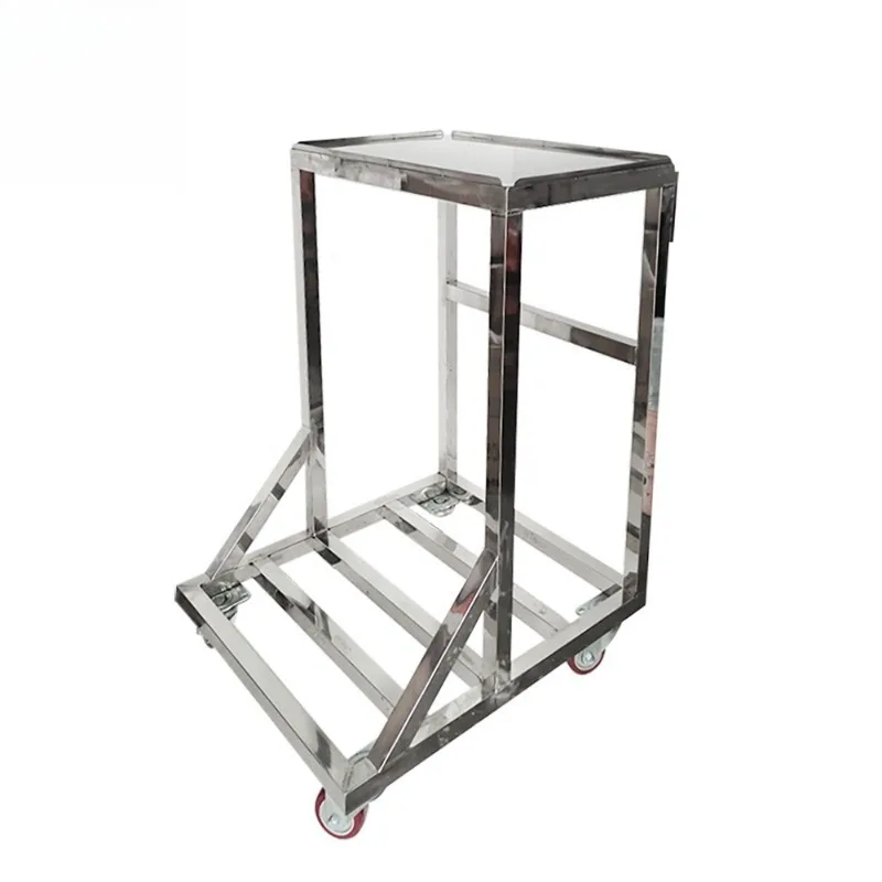 Portable stainless steel 201 handcart with rotating wheels and handle