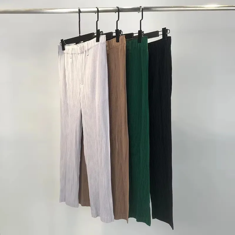 Miyake Pleats Pant Men's Straight-legged Trousers Sports Casual Trousers 2025 Spring Pants New Pleats Slim Japanese Trousers Men
