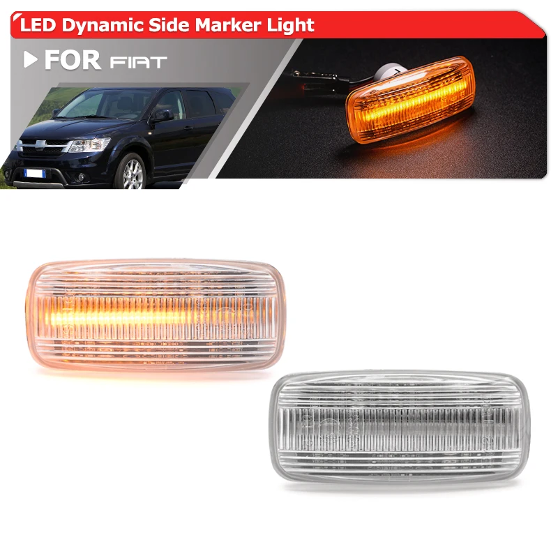 

Динамические светодиодные боковые габаритные поворотники, повторители, последовательные стрелки, указатели поворота для Fiat Freemont 2011-2016 Lancia Voyager