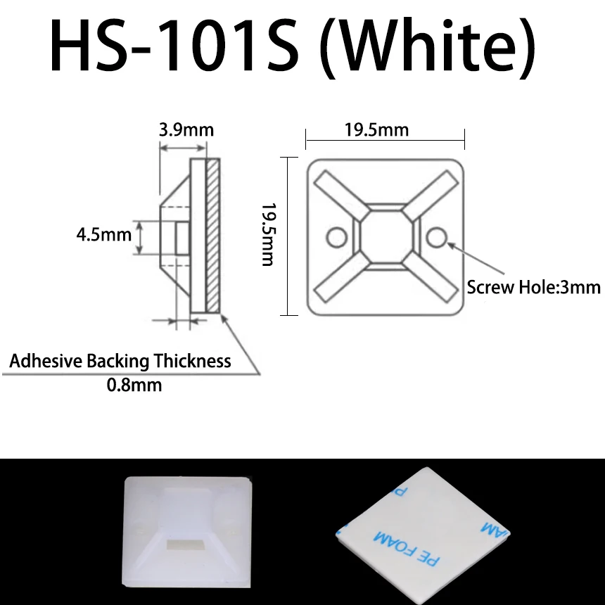 Variant: 50Pcs HS-101S White