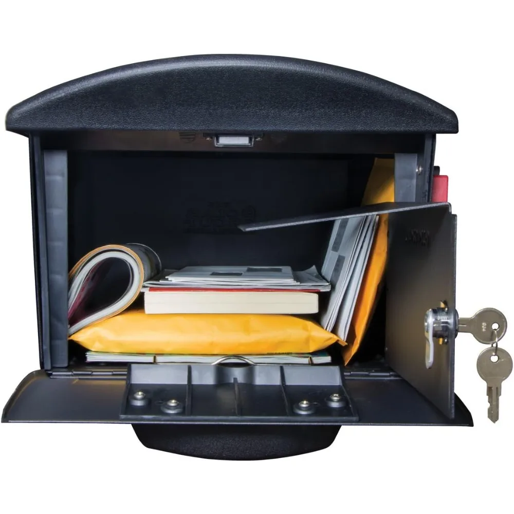 Mailsafe Large Capacity Rust-Proof Plastic Black, Post-Mount Mailbox,