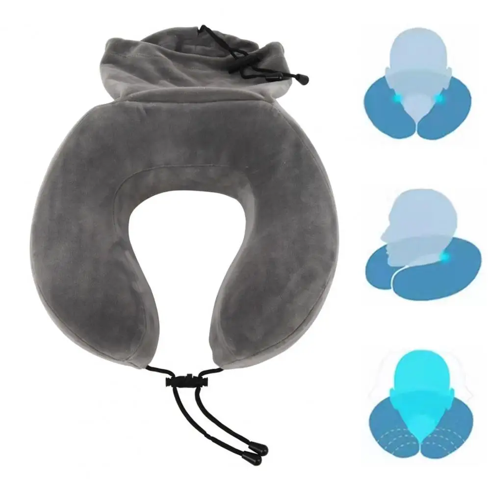 U-shaped Travel Pillow Ultralight Ergonomic U-shaped Airplane Travel Neck Pillow with Zipper Non-fading for Comfortable