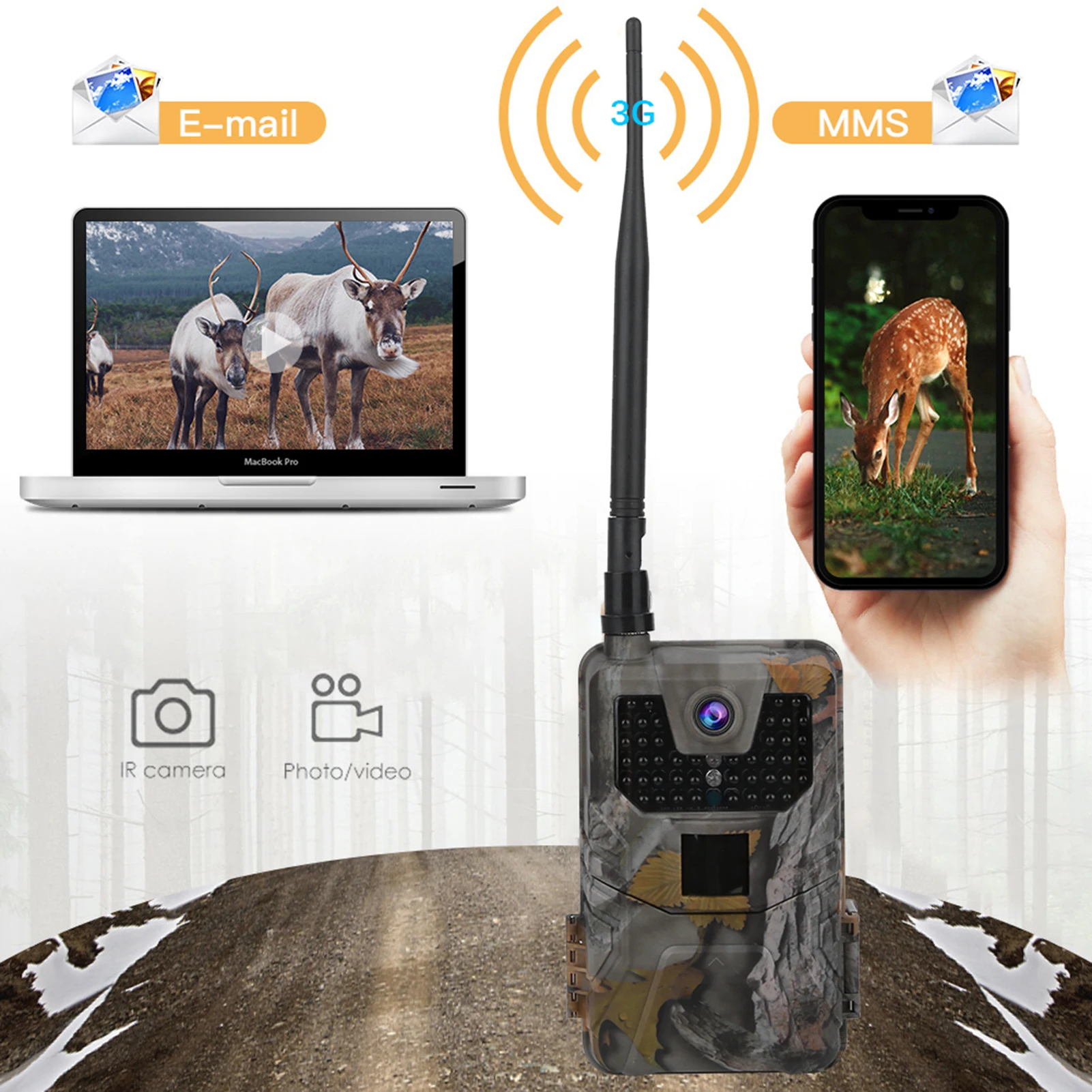 

HC-900G 3G MMS Hunting Camera 0.3S Trigger Speed 16MP 1080P High Definition Trail Camera Waterproof Infrared Night Vision Camera